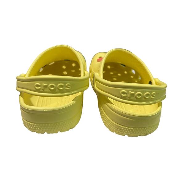 Crocs Unisex Classic Yellow Clogs with 6 Fun Jibbitz/Charms - Size US M 5/W 7 - Picture 9 of 12